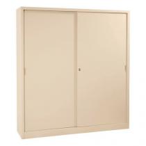  Kovová spisová skříň Manutan Expert s posuvnými dveřmi, 160 x 200 x 45 cm, béžová