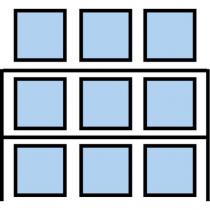  Paletový regál Cell, základní, 336,6 x 270 x 75 cm, 5 200 kg, 2 patra, modrý