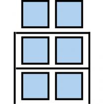  Paletový regál Cell, přístavbový, 210,6 x 180 x 90 cm, 6 000 kg, 2 patra, modrý
