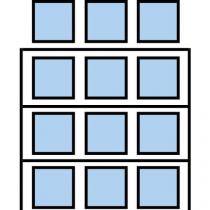 Paletový regál Cell, přístavbový, 462,6 x 270 x 110 cm, 7 800 kg, 3 patra, modrý