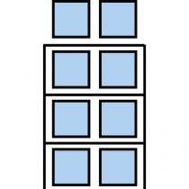  Paletový regál Cell, přístavbový, 399,6 x 180 x 110 cm, 7 800 kg, 3 patra, modrý