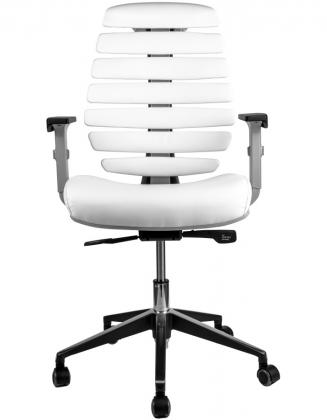 Kancelářské židle Node Kancelářská židle FISH BONES šedý plast, bílá koženka PU480329